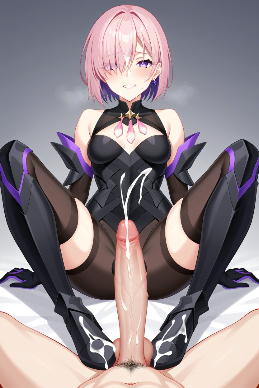 Fate Mash Kyrielight, Small, Subtle Violet Accent Lines On Chest And Torso Shemale AI Porn