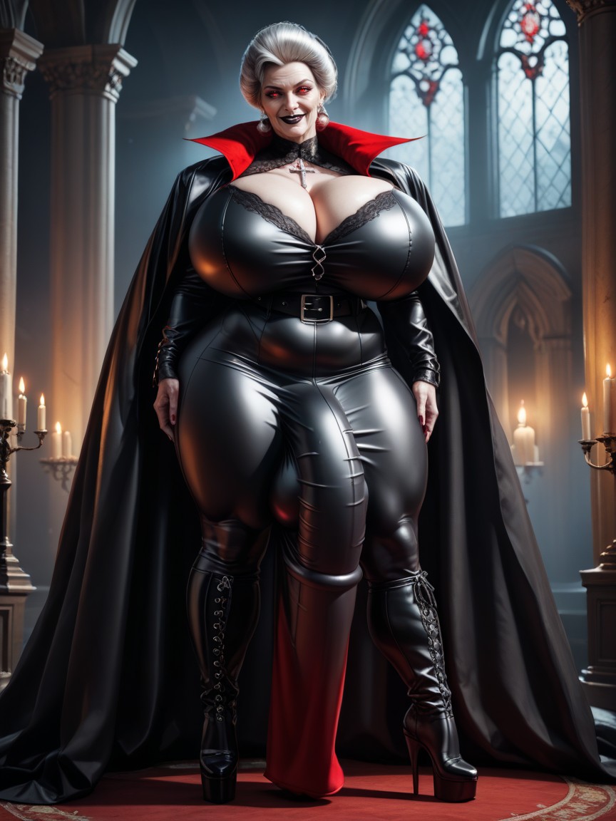 Night, Muscular, Silver Jewels Shemale AI Porn