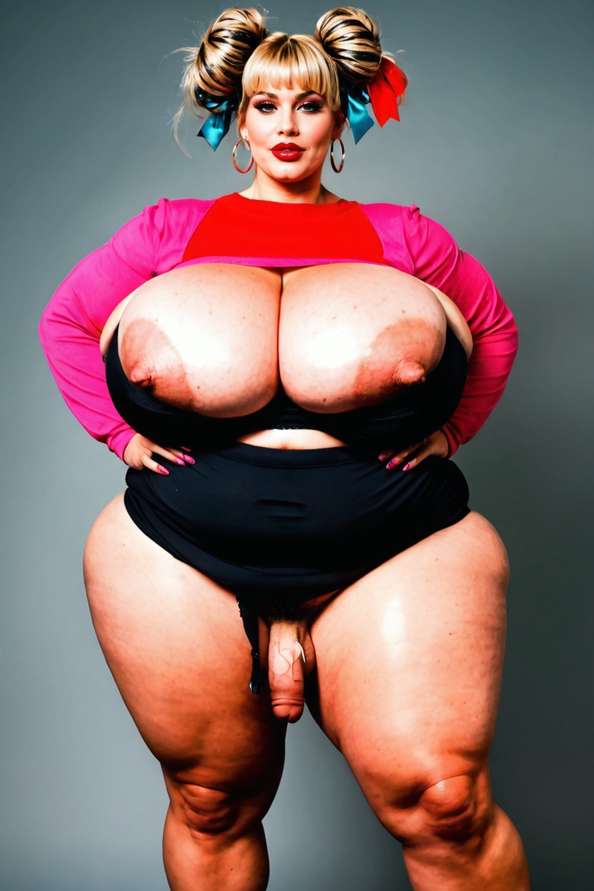 Bimbo Outfit, Crop Top, Pubic Hair Shemale AI Porn