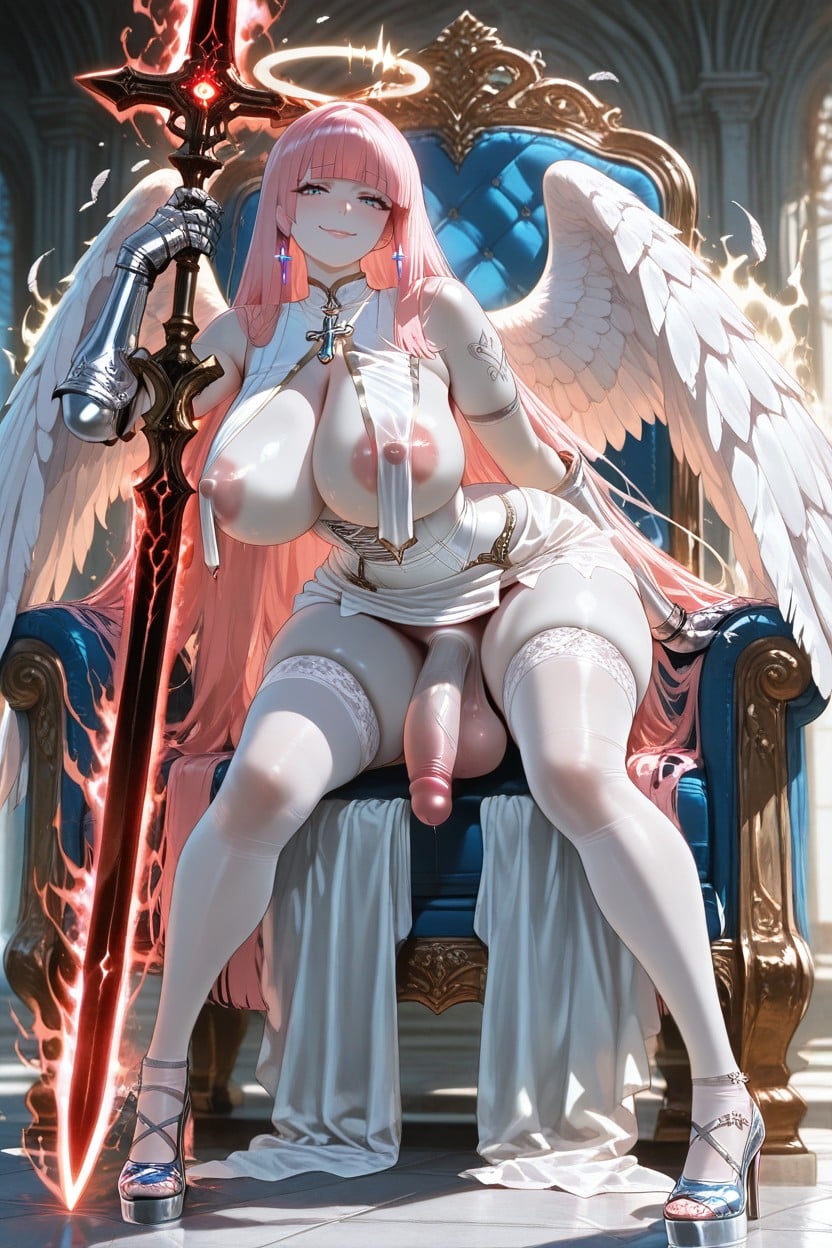 Angel, Wind In Hair, Platform And Pin High Heels Shemale AI Porn