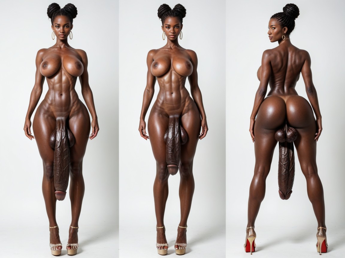 Hyper Sucked In Stomach, Dark Skin African, Solo Female Shemale AI Porn