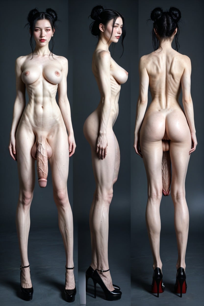 Sexy Waist, Vue De Face, Tight Body Porno IA transsexuelle