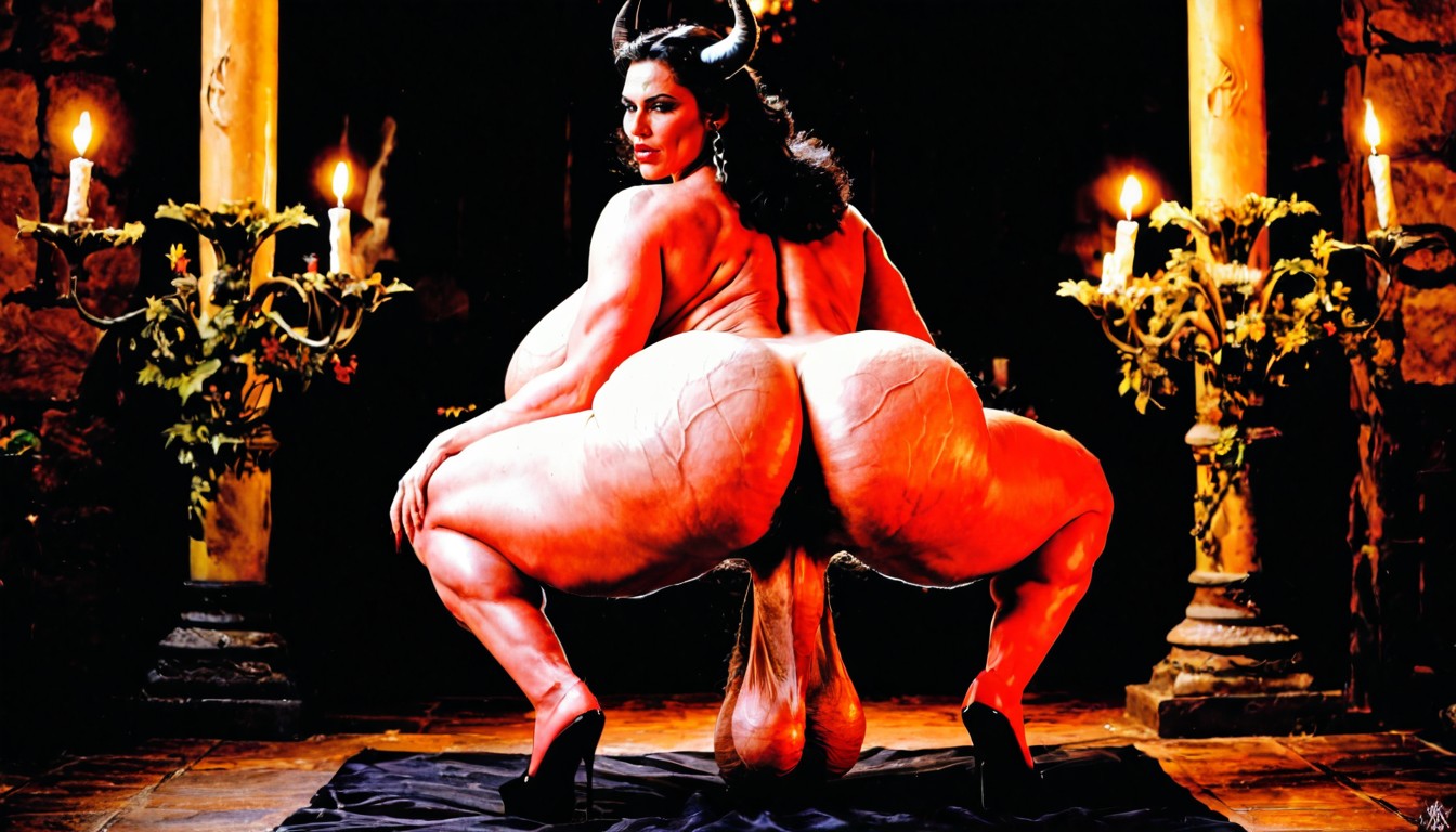 1人, Photorealistic, Extreme Hyper Pubic Hair ニューハーフAIエロ