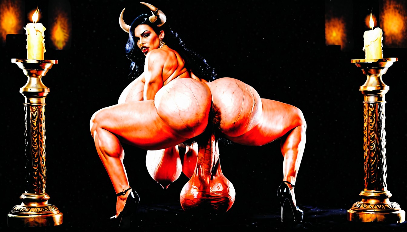Shapely Body, Minotaur Futa, Inch Long Cock Shemale AI Porn