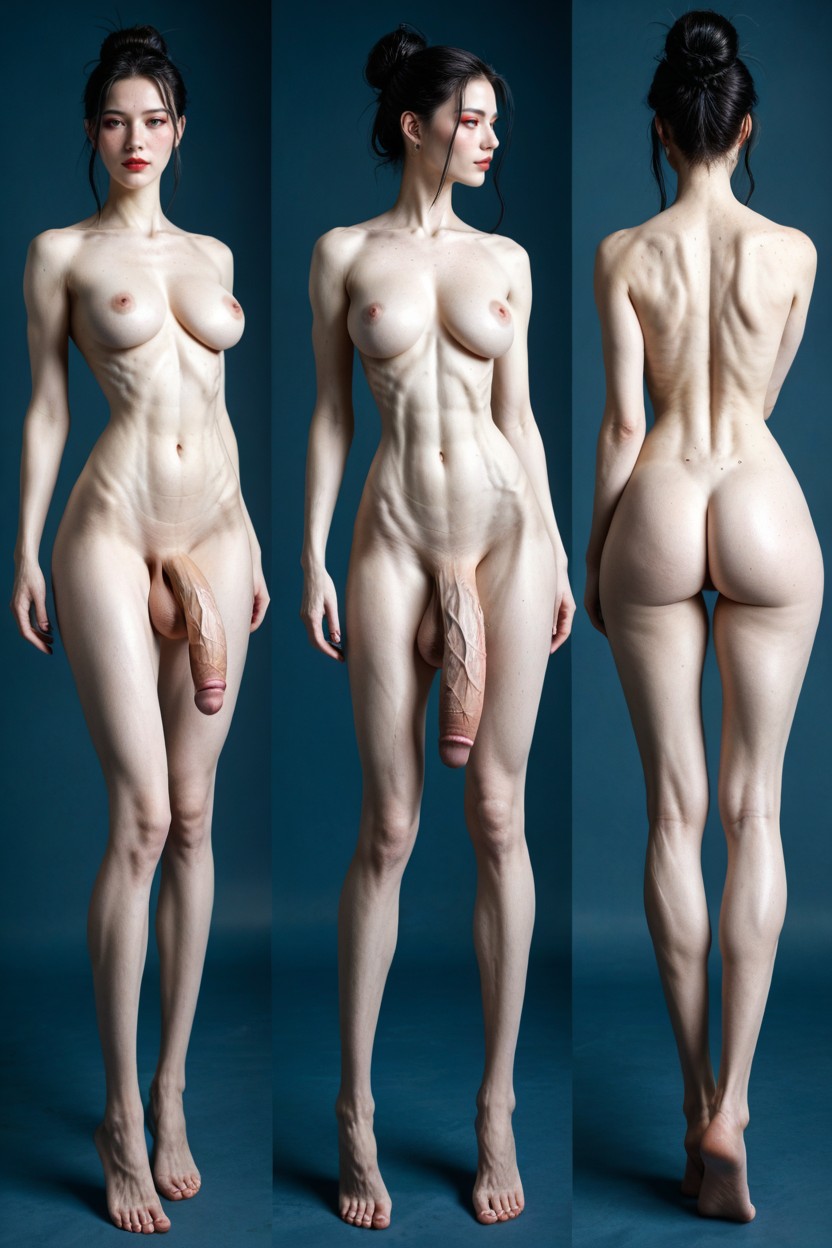 Extremely Long Legs, Pale Skin Chinese, Extremely Waist Shemale AI Porn