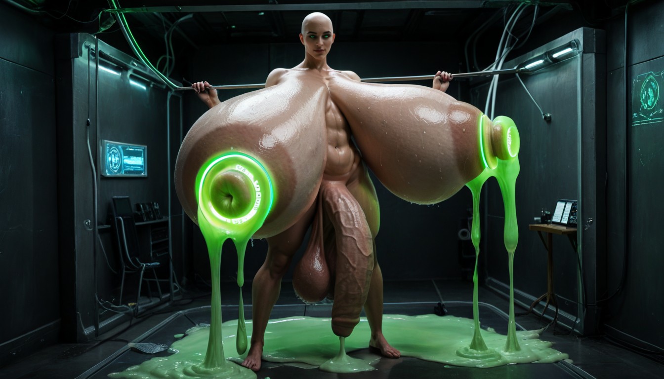 Vista Lateral, Culo Pequeño, Hyper Foreskin Porno shemale IA