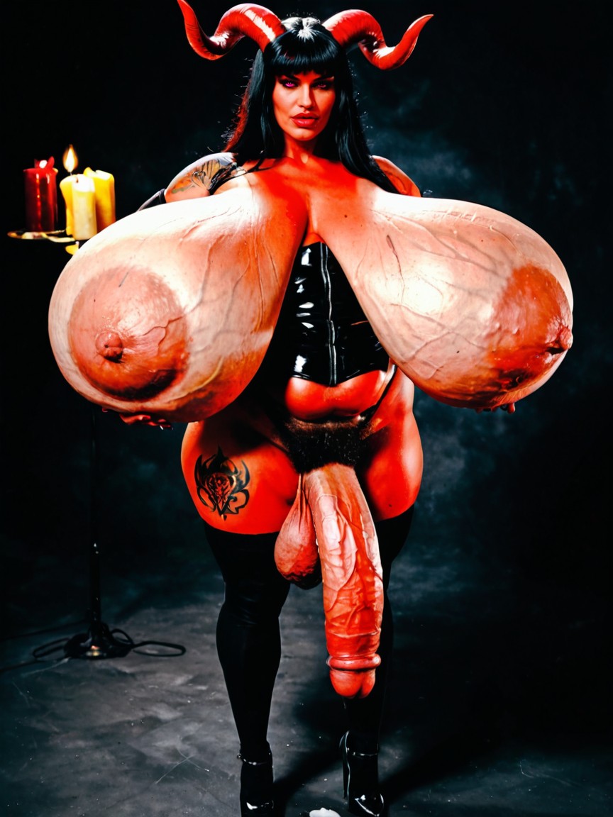 Debout, Impossibly Colossal Sagging Balls, Saisir Les Seins Porno IA transsexuelle