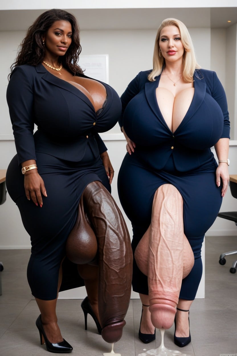 Sweating, Extremely Huge Penis, Impossibly Long Hyper Penis Shemale AI Porn