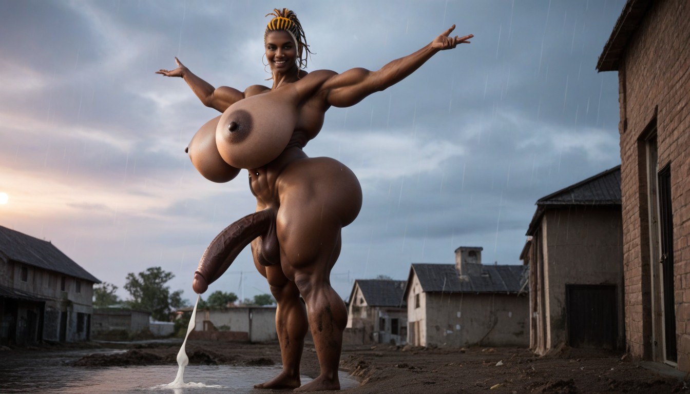 Beautiful African, Yellow Hair, Large Nipples Shemale AI Porn