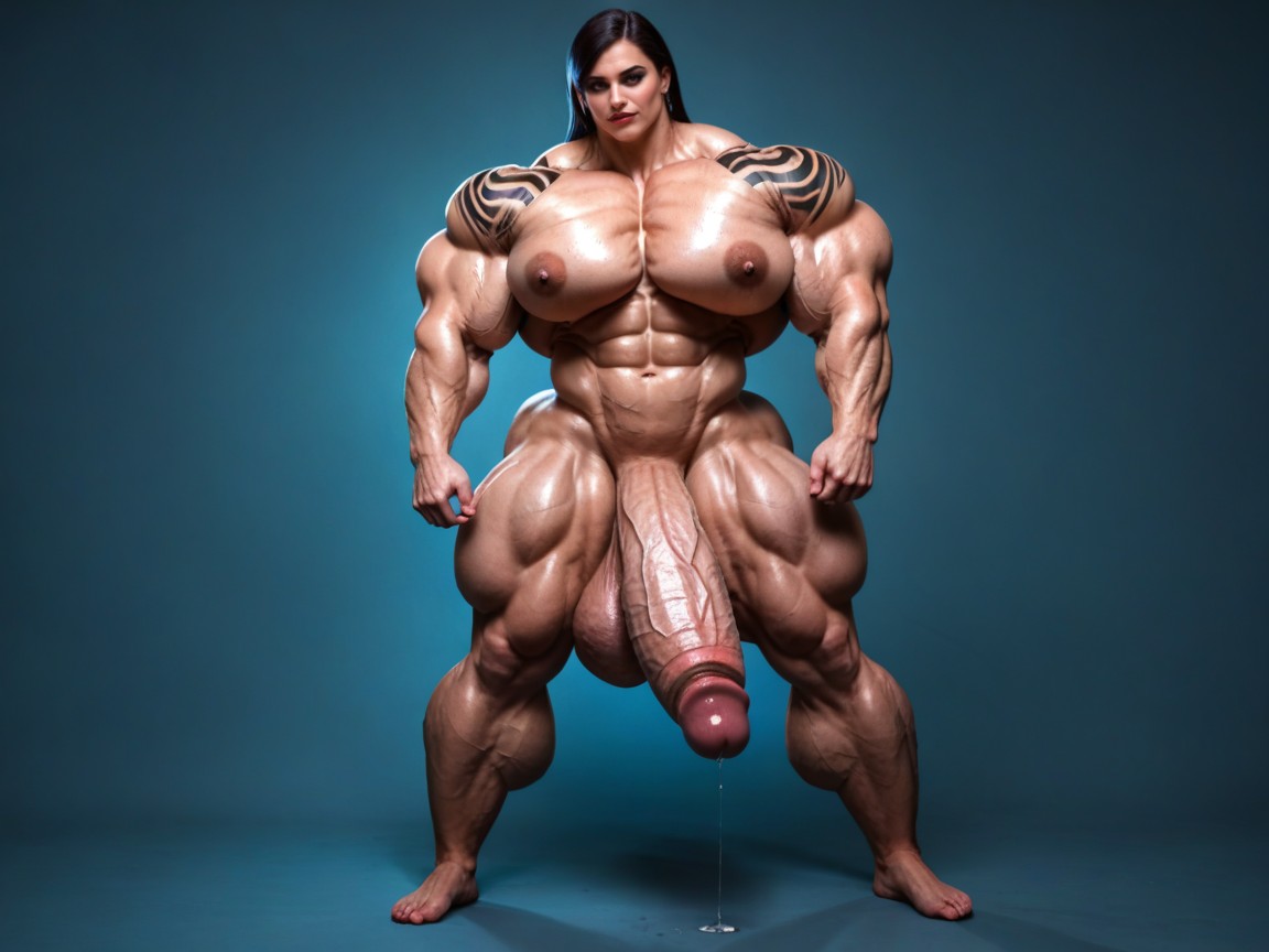 Hyper Giant Muscles, Hyper Thick Penis, Hdr Shemale AI Porn