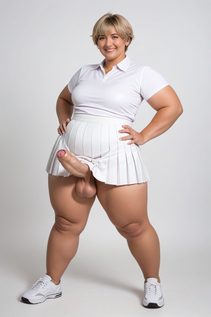 Bangs, Large Ass, Fully Clothed Shemale AI Porn