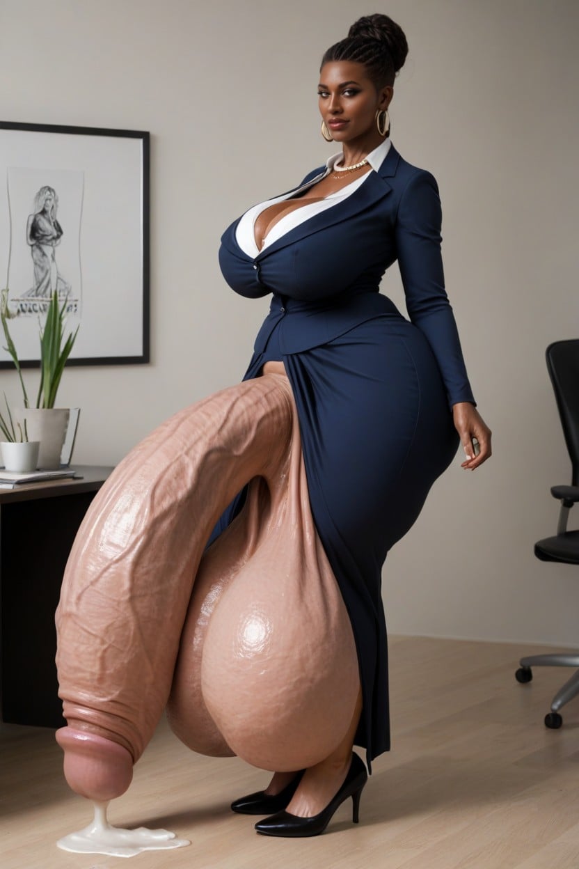 Hyper Saggy Balls, Mini Skirt, Model Shemale AI Porn