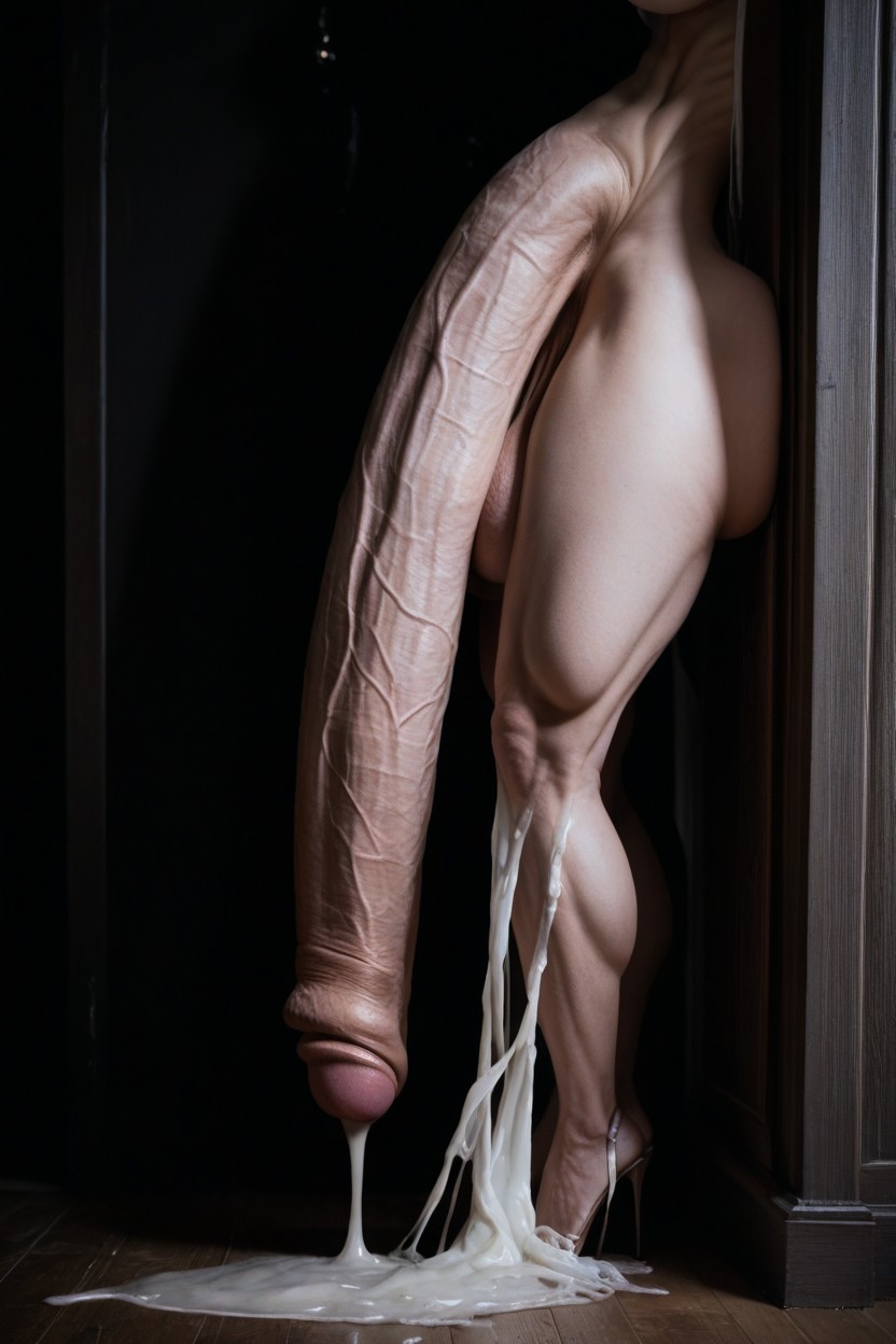 Nighttime, Horror, Flaccid Cock Shemale AI Porn