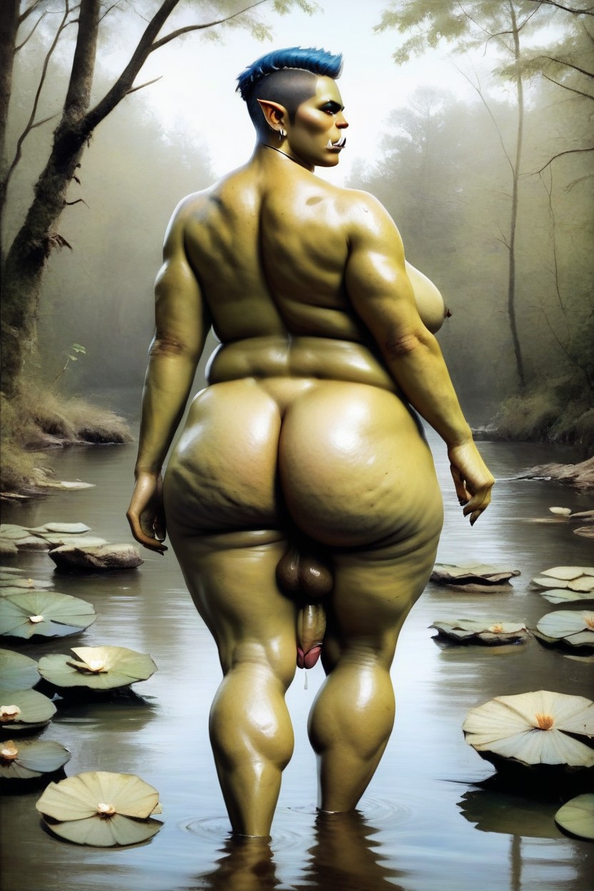 Laughing, Giant Saggy Breasts, 50+ Shemale AI Porn
