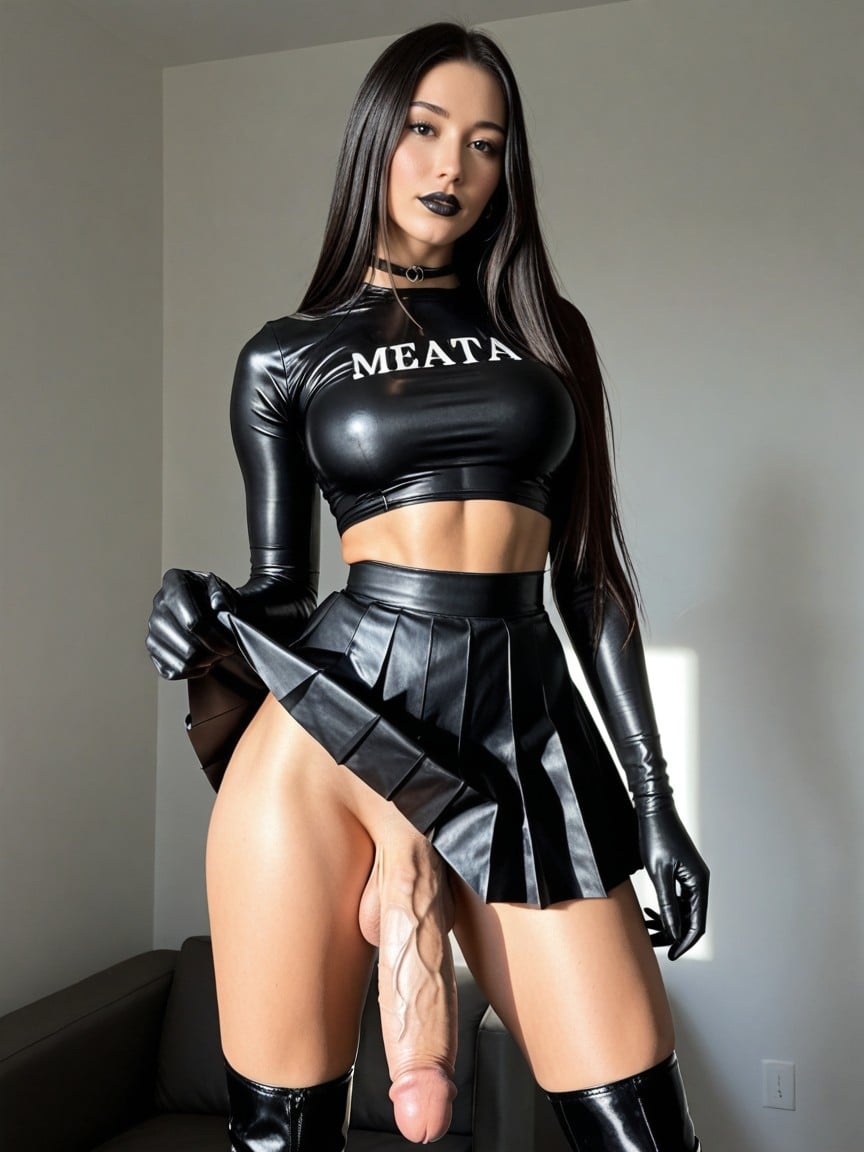 Hinata Waist, Black Lipstick, Futanari Shemale AI Porn