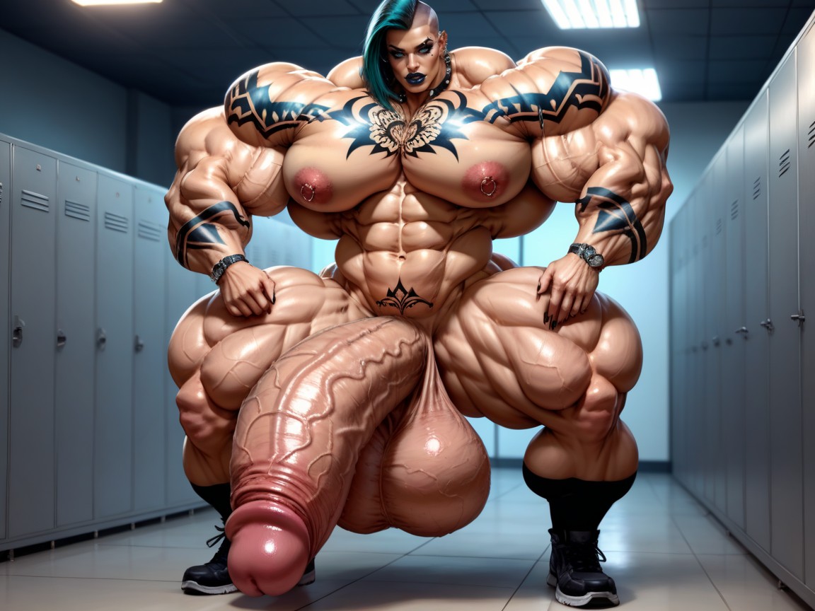 Exaggerated Gigantic Oversized Penis, Hyper Bimbo, Gigantic Penis 人妖AI黃片
