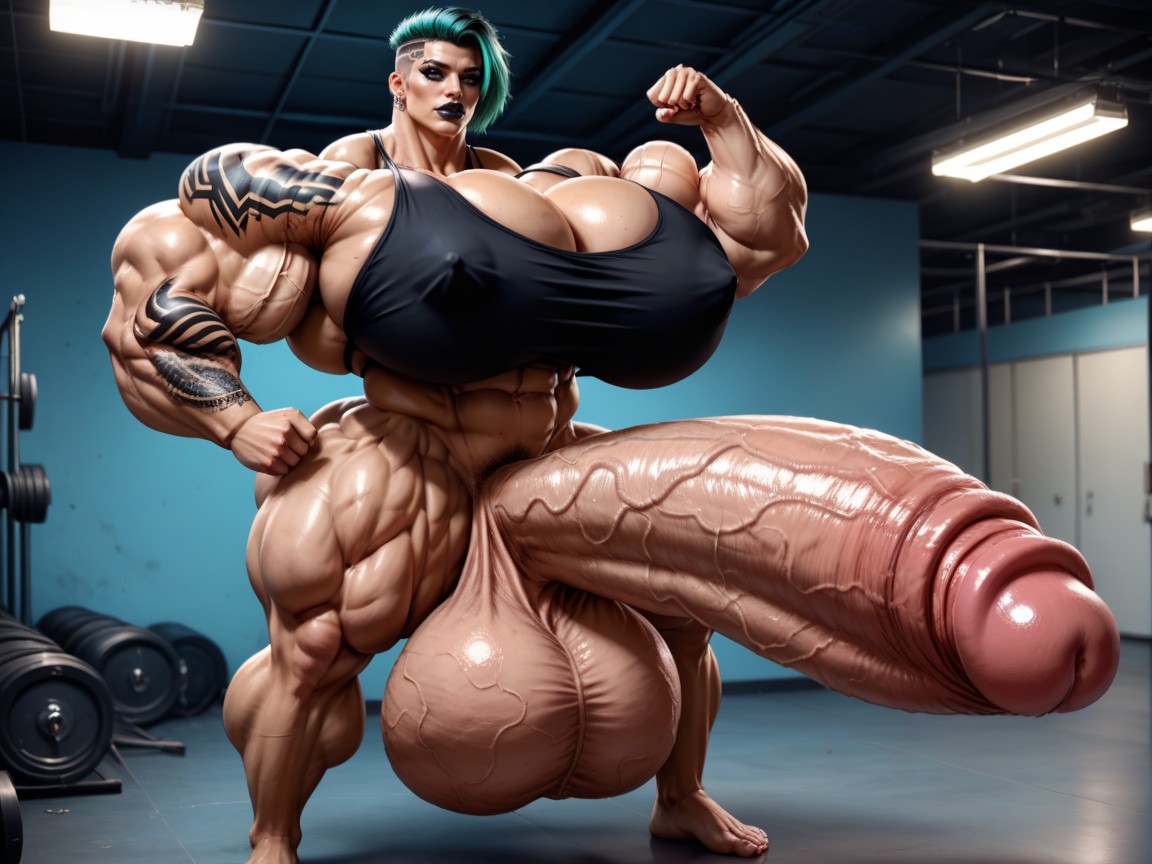 Gigantic Penis, Hyper Futanari, Most Exaggerated Biggest Penis Porno IA transsexuelle