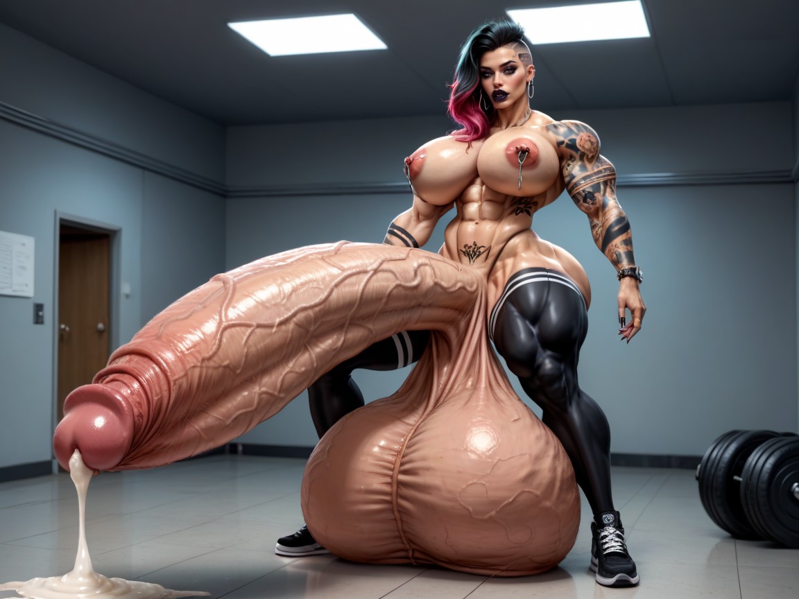 Testicle Expansion, Giant Bulging Penis, Hdr Shemale AI Porn