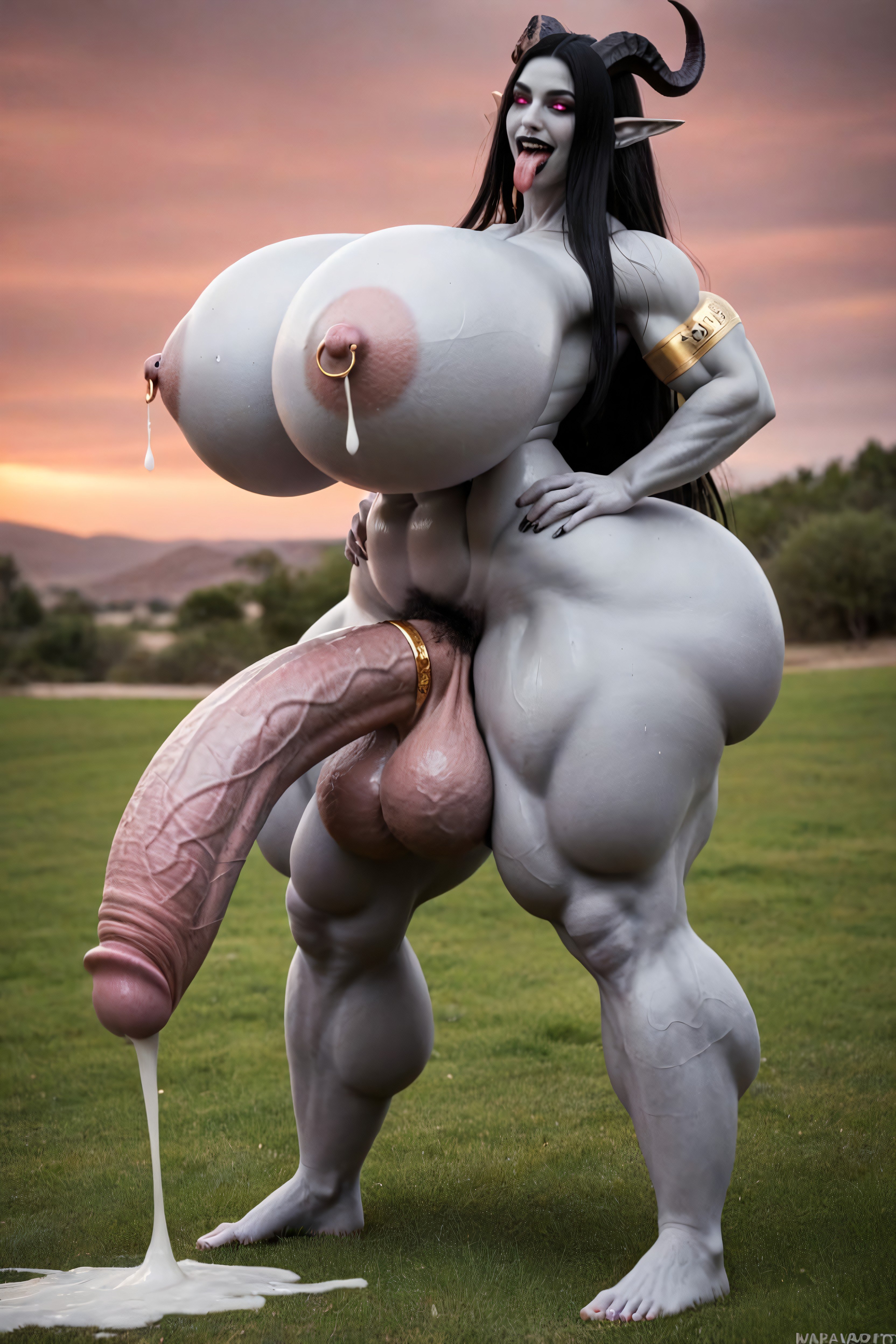 Bulging Veins, Hyper Voluptuous Body, Corps Entier Porno IA transsexuelle