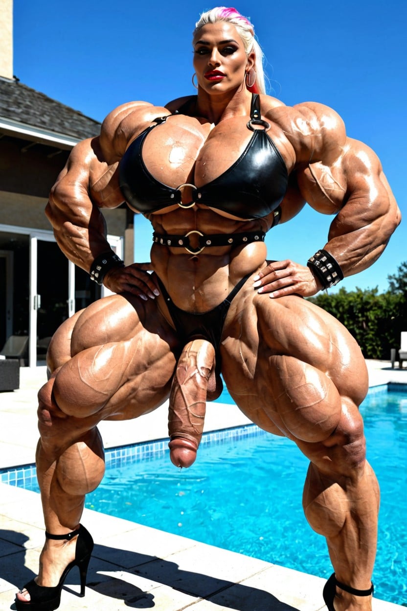 Princess Celestia, Giant Pecs, Hyper Gigantic Muscles Shemale AI Porn