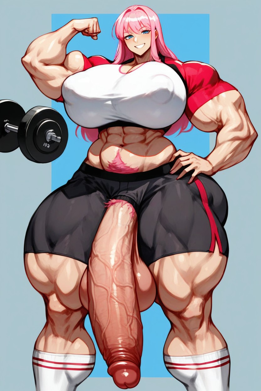 Waist, Weights Room, Large Glans Shemale AI Porn