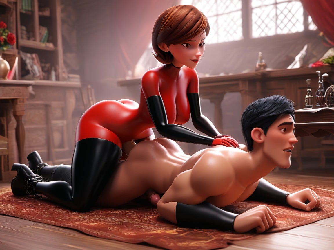Long Black Boots, Two People, A Round Ass And Waistdisney Pixar Animation Style Shemale AI Porn