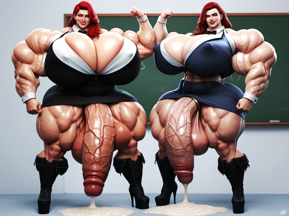 Vêtements Ajustés, Gigantic Hyper Sagging Testicles, Fat Cock Porno IA transsexuelle