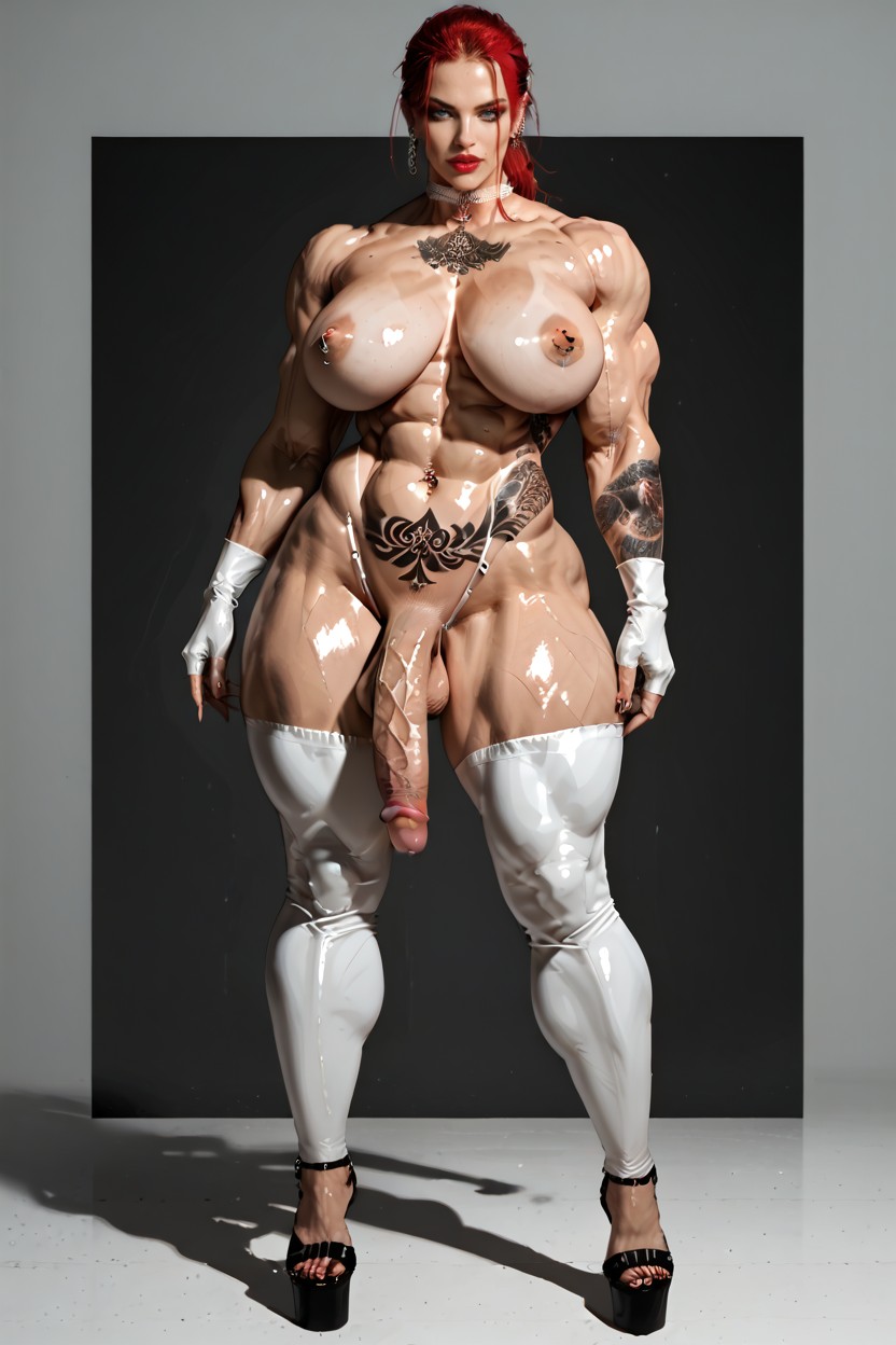 大きなお尻, Latex, 丸刈り ニューハーフAIポルノ