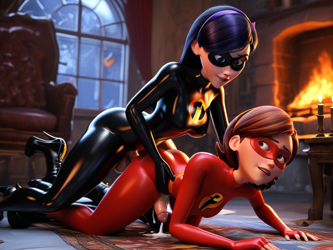 Worried Face, Male Gets Fucked, With Very Long Black Hair From The Incredibles ニューハーフAIポルノ