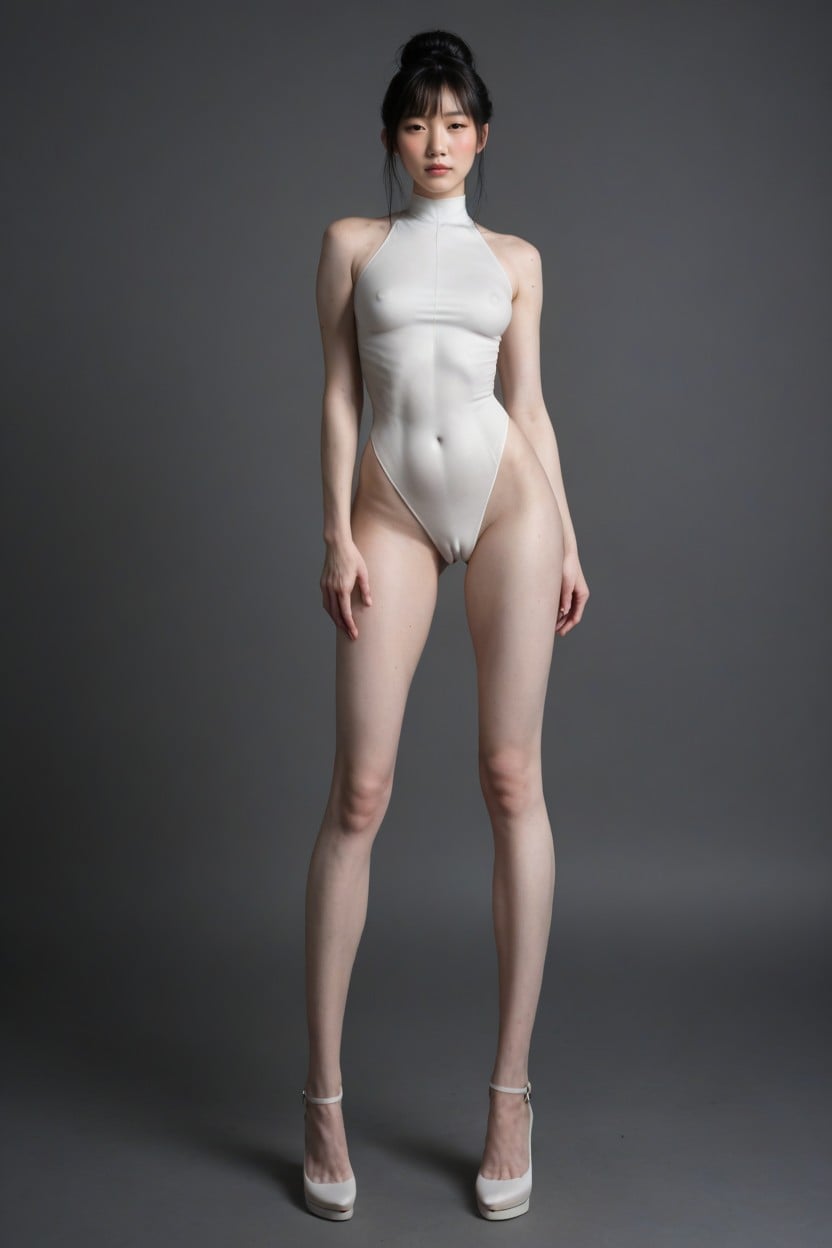 Erection, Pale Skin Asian, Ribs Visible Porno IA transsexuelle