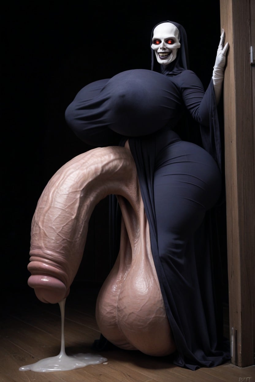 Leaking Cum, Front View, Bangs Транссексуалы AI порно