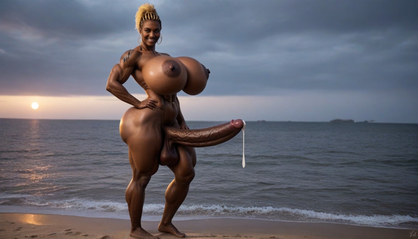 Rounded Belly, Xmen Storm, Sunset Shemale AI Porn