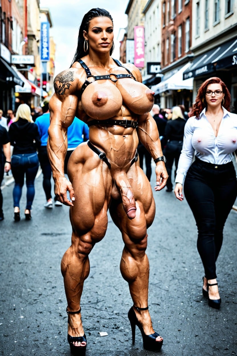 Hyper Waist Extreme Tattoed Legs And Arms, Iliopsoas Muscle, Street Shemale AI Porn