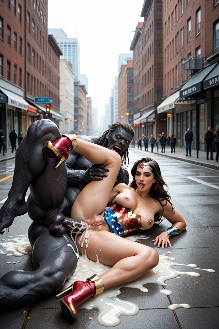Anal Penetration, Beautiful Trans Fucked By A Huge Black Monster Cock, Thick Shapely Legs Shemale AI Porn