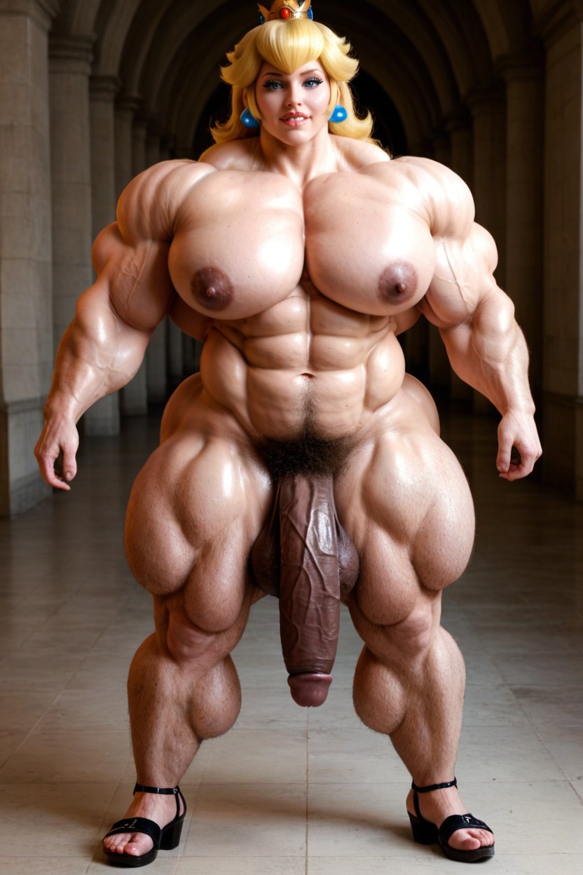 Black Nipples, Massive Muscle Trapez, Bodybuilder Porno IA transsexuelle