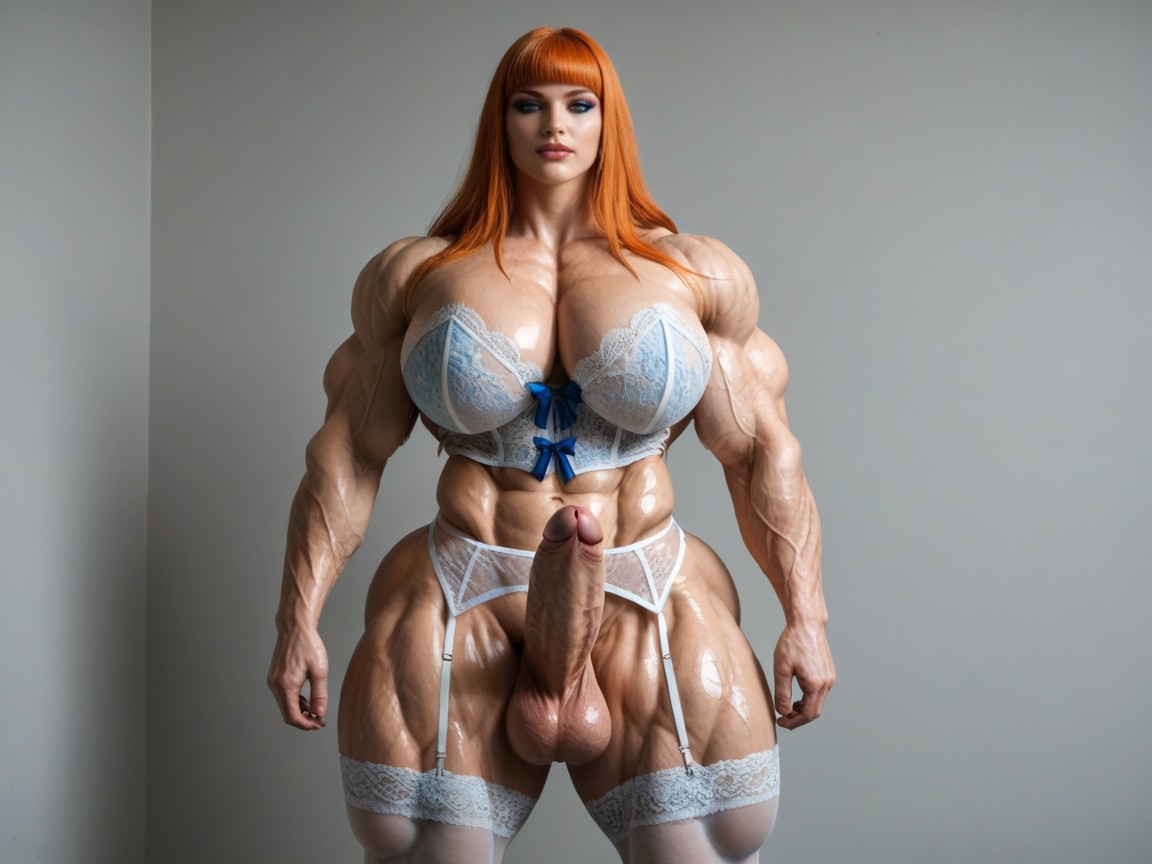 Super Muscular, Eyeliner, Detailed Eyes Shemale AI Porn