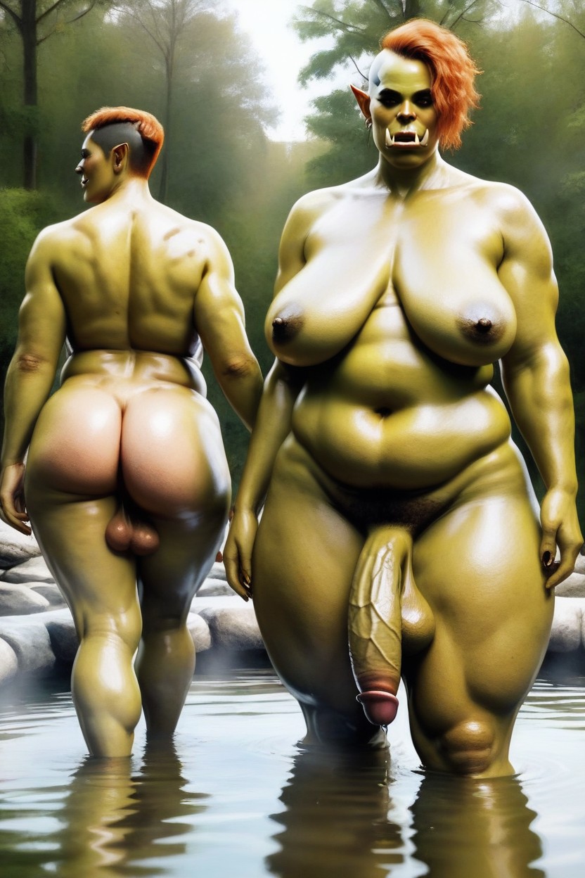 Rounded Ass, Natural Breast, Very Short Hair Shemale AI Porn