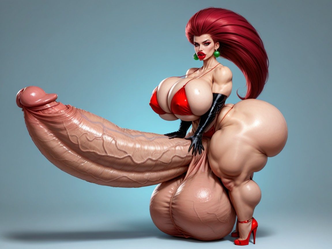 Balls Are Too Big, Super Long Penis, Naked Porno IA transsexuelle