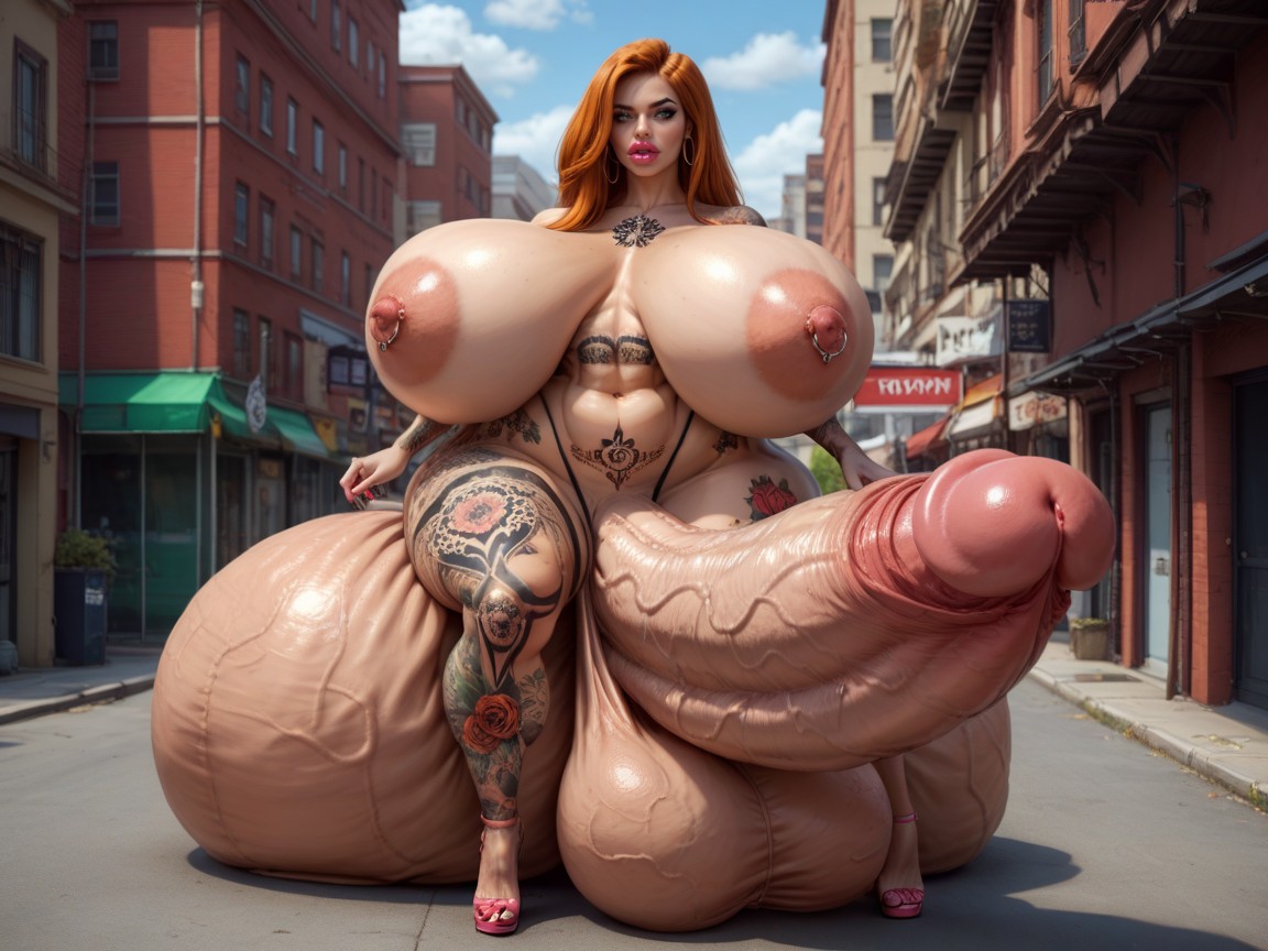 Giant Wide Penis, Gigantic Oversized Erection, Super Long Penis 人妖AI黃片