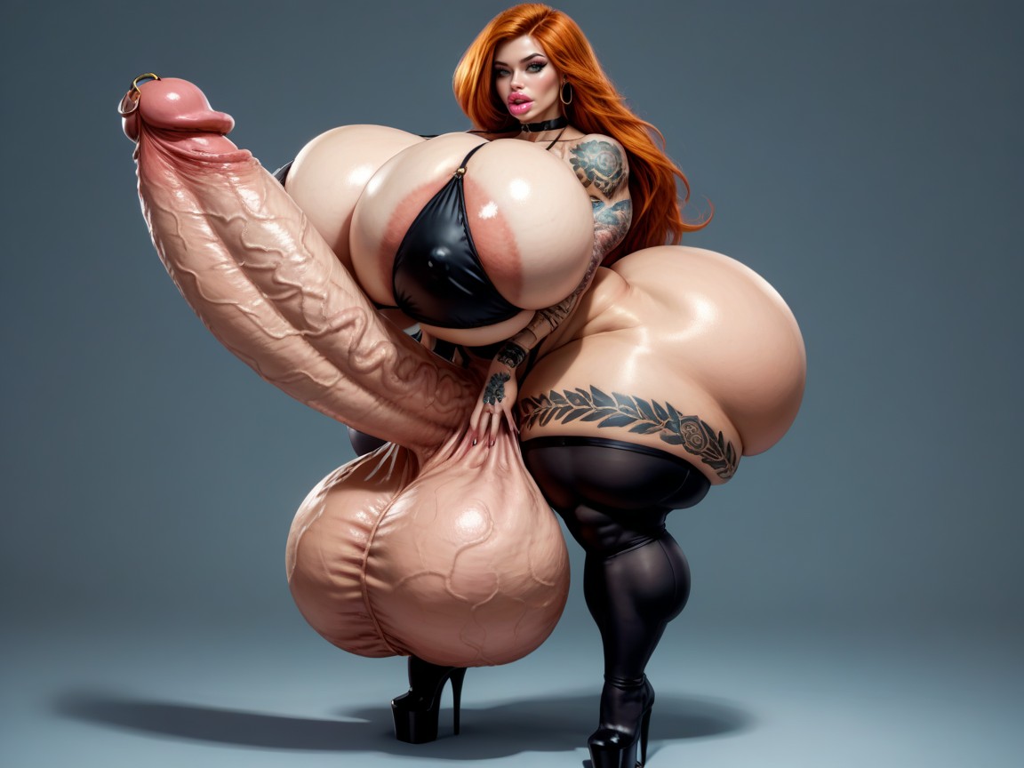 Giantess Balls, Fully Gigantic Erection, Nippel Piercing Shemale AI Porn