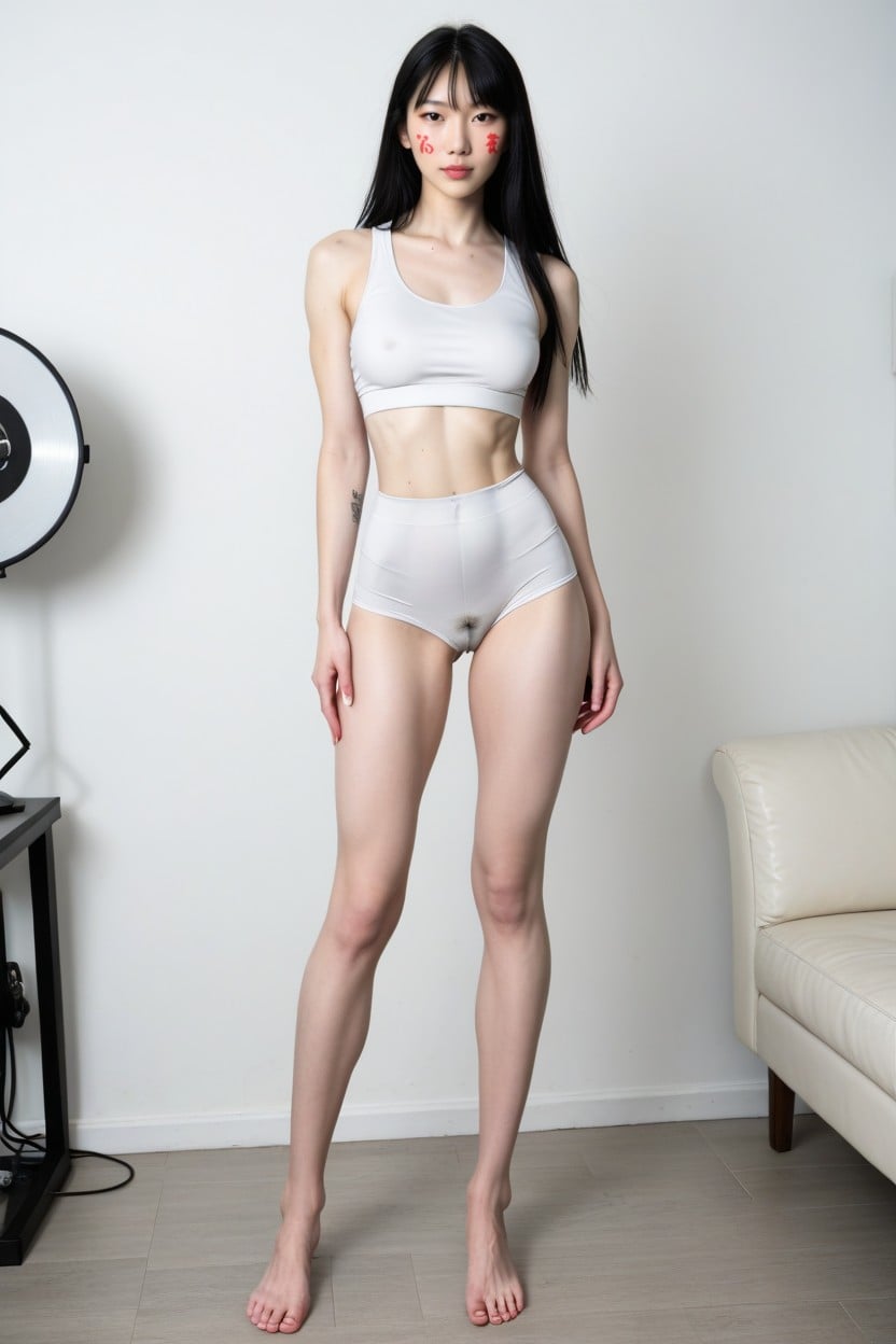 Six Pack Visible, Albino Skin Tone, Impossible Waist Porno IA transsexuelle
