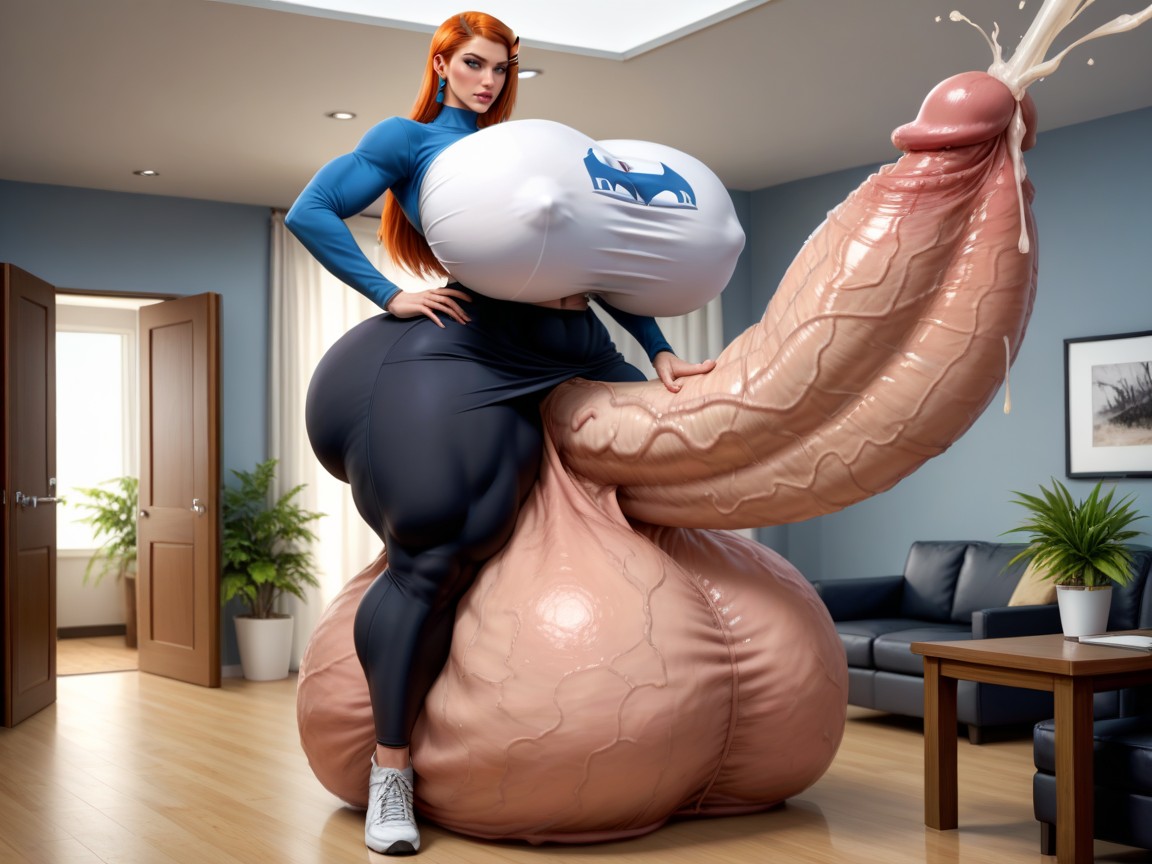 Cumming, 25+, Hyper Thick Veiny Detailed Monster Cock Shemale AI Porn