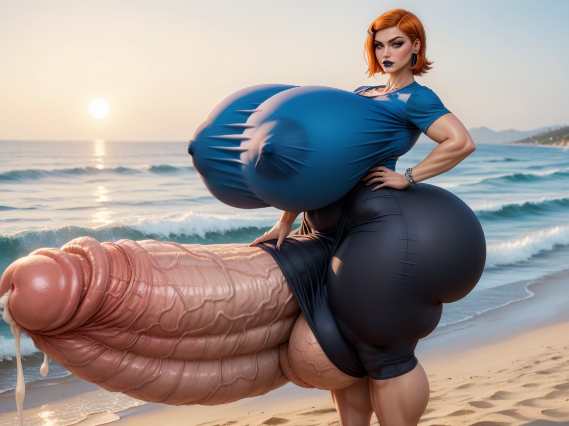 Hyper Gigantic Breasts, 角色扮演, Hyper Gigantic Huge Thick Dick 人妖AI黃片