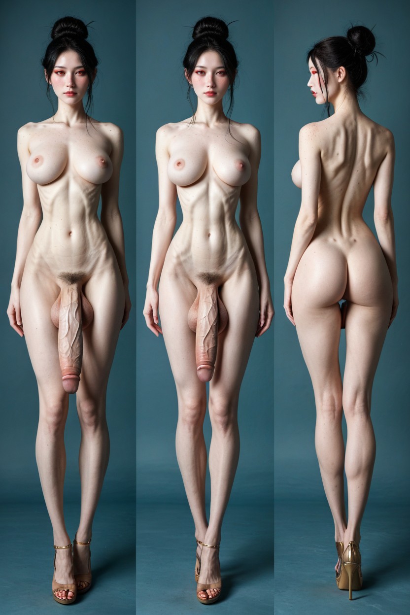 Very Detailed Face, Side View, Extremely Waist Porno IA transsexuelle