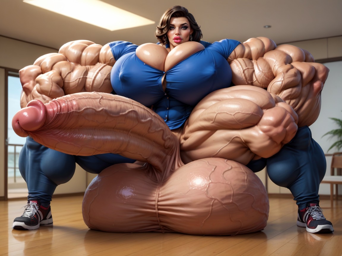 Hyper Massive Hips, Colossal Breast, Hyper Massive Muscles Shemale AI Porn