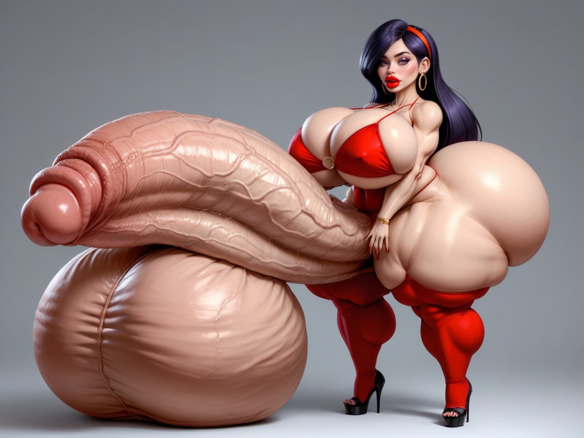 25+, Hyper Bimbo, Hyper Gigantic Cock Bigger Than Body Shemale AI Porn