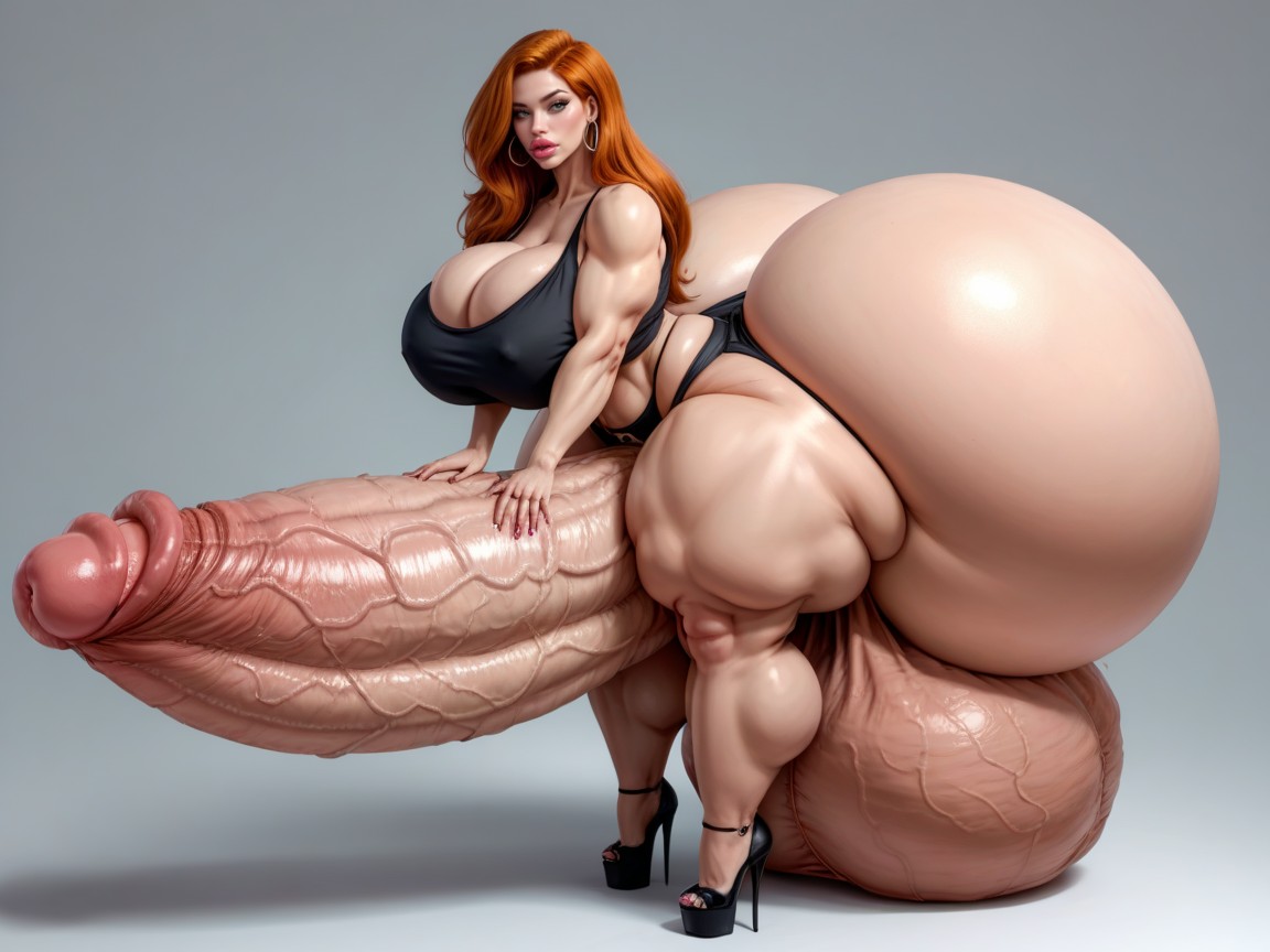 Gorgeous Face, Gigantic Balls, Gigantic Cock Porno IA transsexuelle