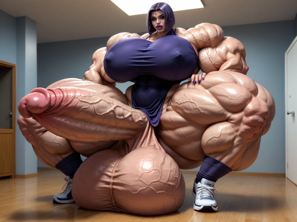 Hyper Massive Thighs, Looking At Penis, Hyper Wide Hips Porno IA transsexuelle