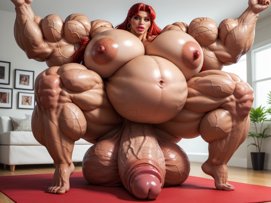 Hyper Massive Muscular Thighs, Enceinte, Super Model Porno IA transsexuelle