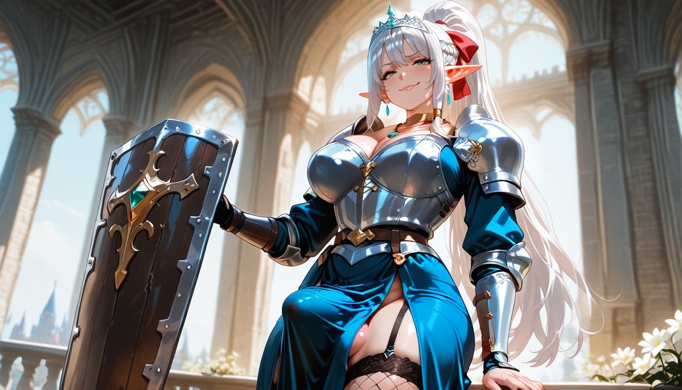 Beautiful Penis, Silver Tiara, Bulge Shemale AI Porn